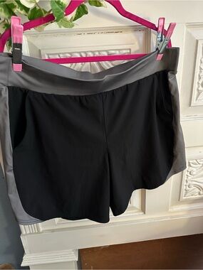 Women’s Black + Gray Athletic Shorts